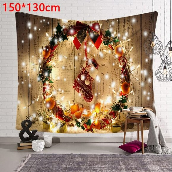 Christmas Wreath Printed Tapestry - Picture 2 of 2